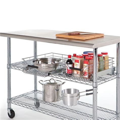 seville classics steel shelf & cabinet sliding drawer organizer|seville classics home shelving.